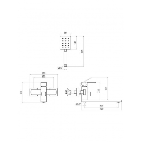 Смеситель для ванны из нержавеющей стали Savol (S-SUS4001) - фото 2