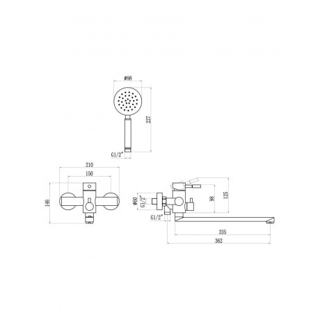 Смеситель для ванны из нержавеющей стали Savol (S-SUS4002) - фото 2