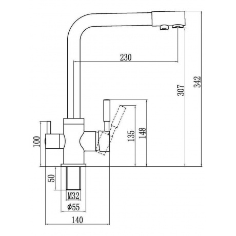 Смеситель для кухонной мойки под фильтр Savol (S-L1801Q) - фото 2