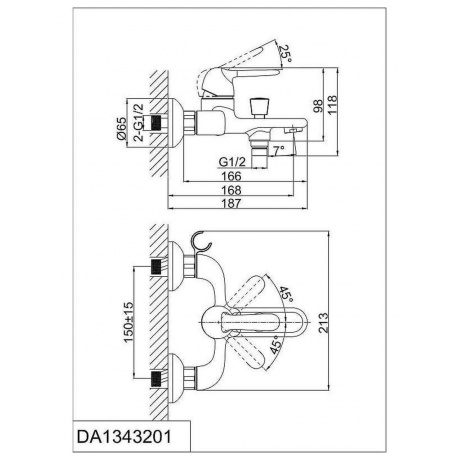 Комплект смесителей DK DA1340003SET (DA1342101,DA1343201) - фото 10