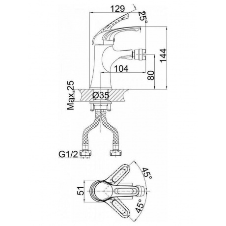 Комплект смесителей DK DA1370001SET (DA1372101,DA1372201,DA1373201) - фото 10