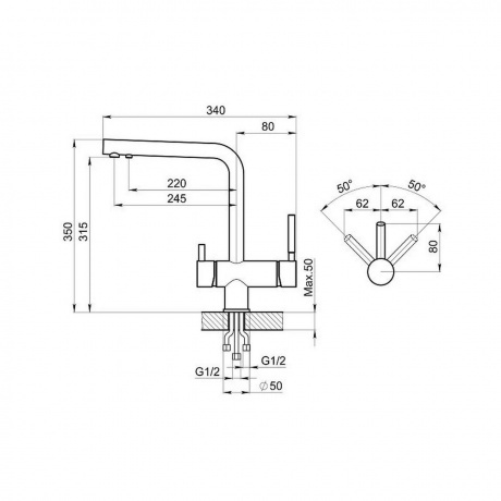 Смеситель для кухни GRANULA (2305, АЛЮМИНИУМ) - фото 3