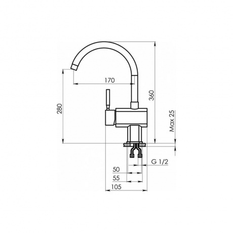 Смеситель для кухни GRANULA Standart (31-ST, БЕЛЫЙ) - фото 2