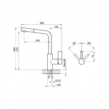 Смеситель для кухни GRANULA (2502, ЧЕРНЫЙ) - фото 3