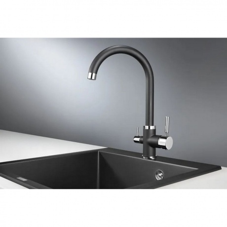Смеситель для кухни GRANULA (2168, ШВАРЦ) - фото 2