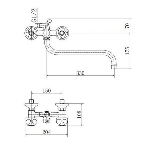 Смеситель для ванны и душа FASHUN хром (A2226-2) - фото 2