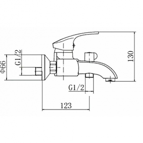 Смеситель для ванны и душа FASHUN хром (A3221) - фото 3