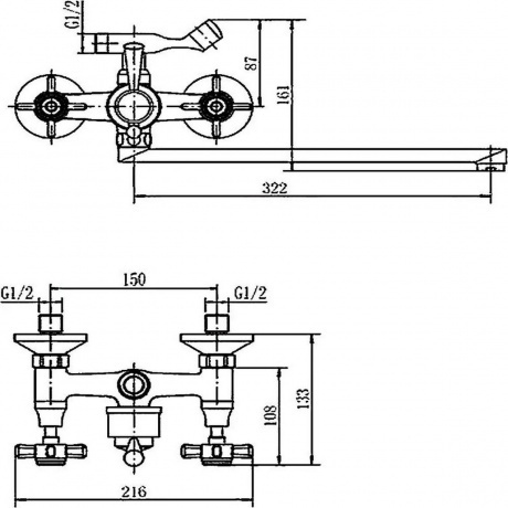 Смеситель для ванны и душа FASHUN хром (A2124) - фото 3