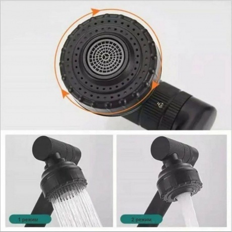 Смеситель для кухни/умывальника FASHUN черный (A4017-7) - фото 5