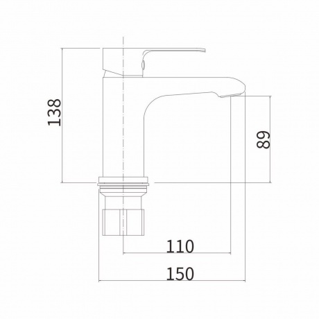 Смеситель для умывальника FASHUN черный (A1082-7) - фото 2