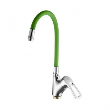 Смеситель для кухни FASHUN с гибким изливом зелёный/хром (A4466+...