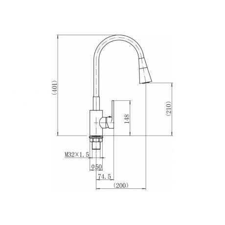 Смеситель для кухни FASHUN с гибким изливом хром (A4253+B17) - фото 2