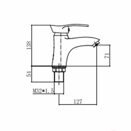 Смеситель для умывальника FASHUN хром (A1001) - фото 2