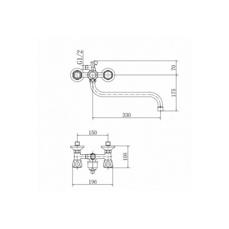 Смеситель для ванны и душа FASHUN хром (A2209) - фото 2