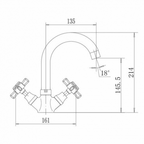 Смеситель для умывальника FASHUN хром (A1324) - фото 2