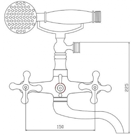 Смеситель Славен  для ванны Коттедж А (СЛ-ДВ-А30) - фото 4
