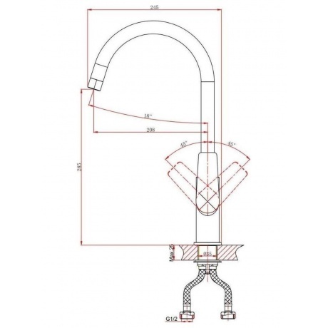 Смеситель DK для кухни высокий Bayern.F?rth (DA1522401) - фото 3
