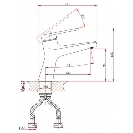 Смеситель DK для раковины Bayern.F?rth (DA1522105) - фото 2
