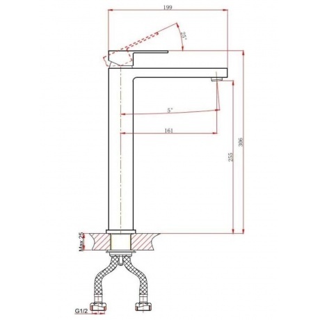 Смеситель D&amp;K для раковины высокий Bayern.Liszt (DA1512001) - фото 2