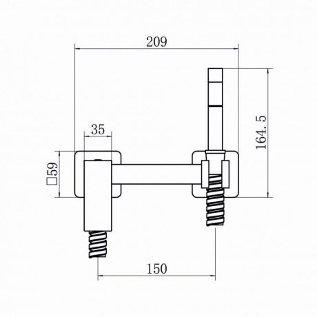 Смеситель настенный с гигиенической лейкой FASHUN (A57504) сатин - фото 2
