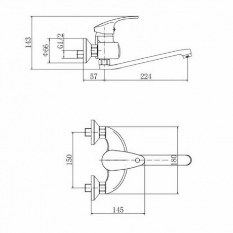 Смеситель для кухни/умывальника FASHUN настенный (A4621) - фото 2