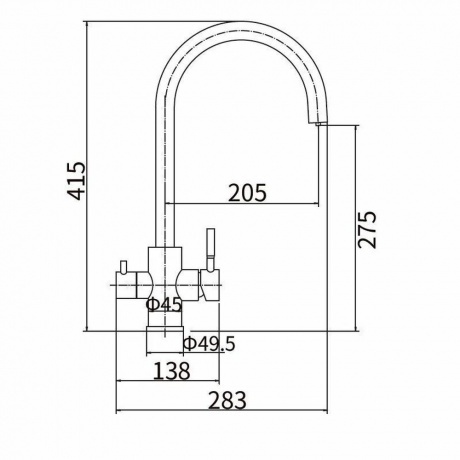 Смеситель для кухни FASHUN (A54309-B) - фото 2
