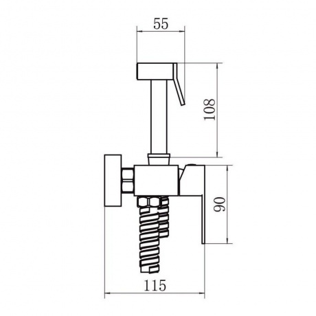 Смеситель настенный с гигиенической лейкой FASHUN (A57504-7) черный - фото 3