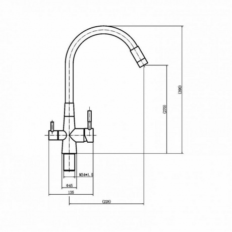 Смеситель для кухни FASHUN под фильтр (A54029-8) - фото 2