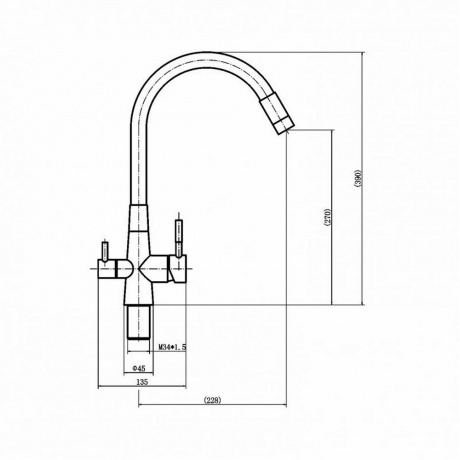 Смеситель для кухни под фильтр FASHUN (A54029-7) - фото 2