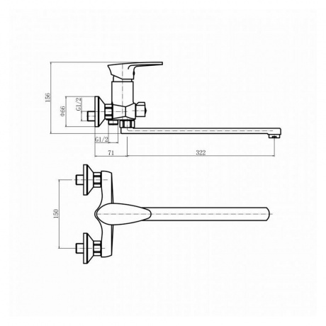 Смеситель для ванны и душа PLSTART (PL2205-17) - фото 2