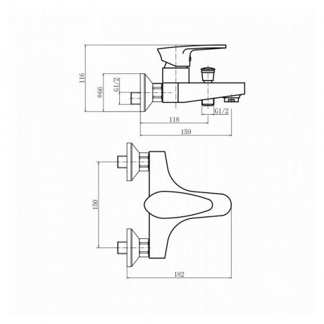 Смеситель для ванны и душа PLSTART (PL3205-8) - фото 2