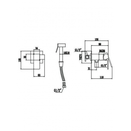 Смеситель Savol с гигиенической лейкой (S-FXQ008) - фото 2