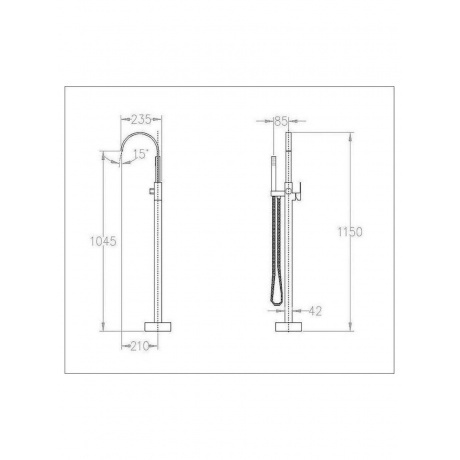 Смеситель Savol для ванны напольный (S-SUS8802) - фото 2