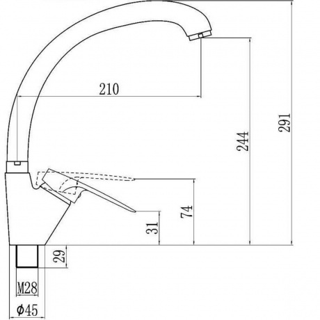 Смеситель Fmark для кухонной мойки (FM4166C) - фото 2