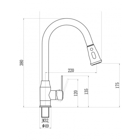 Смеситель Savol для кухонной мойки (S-002805A) - фото 2