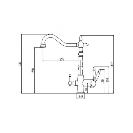 Смеситель Savol для кухонной мойки под фильтр (S-L1803H) - фото 2