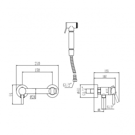 Смеситель Savol с гигиенической лейкой (S-FXQ006H) - фото 2