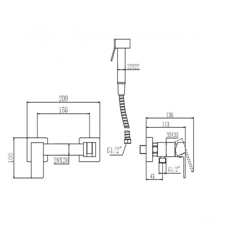 Смеситель Savol с гигиенической лейкой (S-FXQ007L) - фото 2