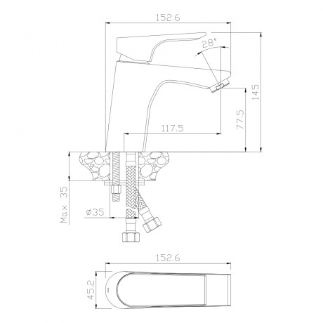 Смеситель OLIVE'S для раковины PORTO (11100PR) - фото 3