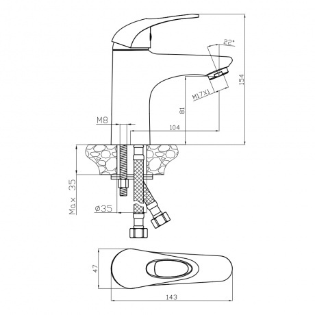 Смеситель OLIVE'S для раковины VEGA (12100VE) - фото 3