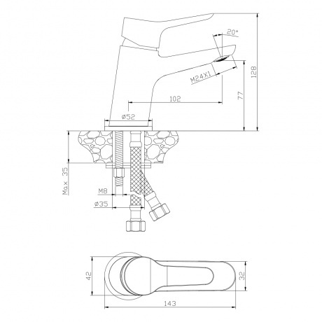 Смеситель OLIVE'S для раковины IBIZA (19100IB) - фото 3