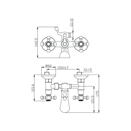 Смеситель OLIVE'S для ванны GIRONA (01201GR) - фото 2