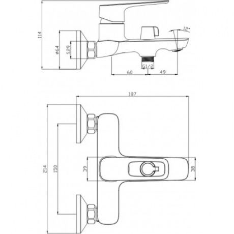 Смеситель OLIVE'S для ванны ARTIS (06201AT) - фото 3