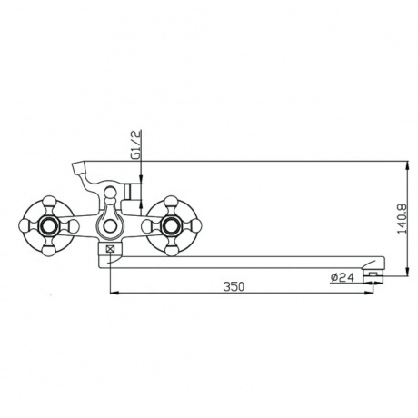 Смеситель OLIVE'S для ванны с длинным изливом GIRONA (01221GR) - фото 2