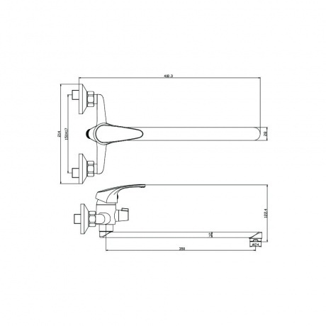 Смеситель OLIVE'S для ванны с длинным изливом AVILA (02221AV) - фото 2