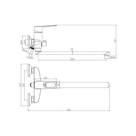 Смеситель OLIVE'S для ванны с длинным изливом ARTIS (06221AT) - фото 5