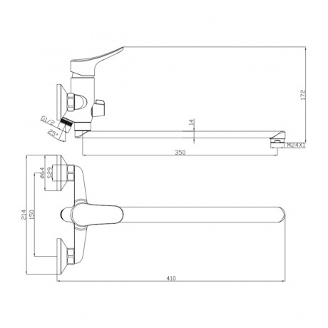 Смеситель OLIVE'S для ванны с длинным изливом ARRIBA (09221AR) - фото 3