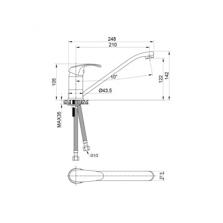 Смеситель OLIVE'S для кухни AVILA (02400AV) - фото 2
