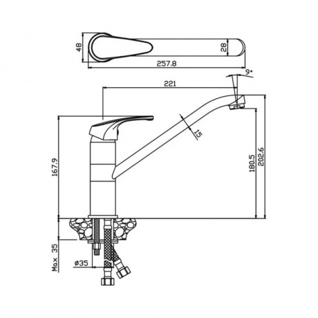 Смеситель OLIVE'S для кухни AVILA (02430AV) - фото 2