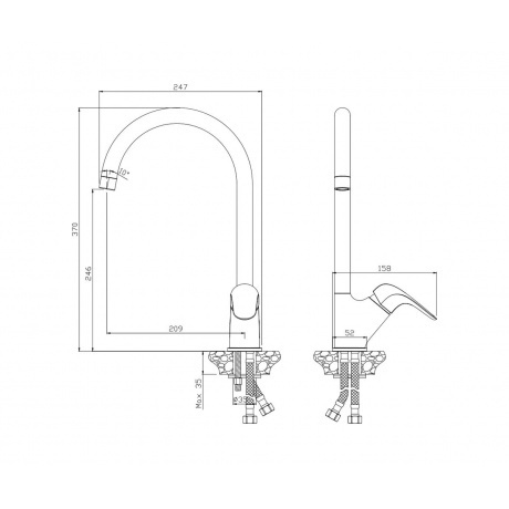 Смеситель OLIVE'S для кухни CASTILLA (07431CS) - фото 2